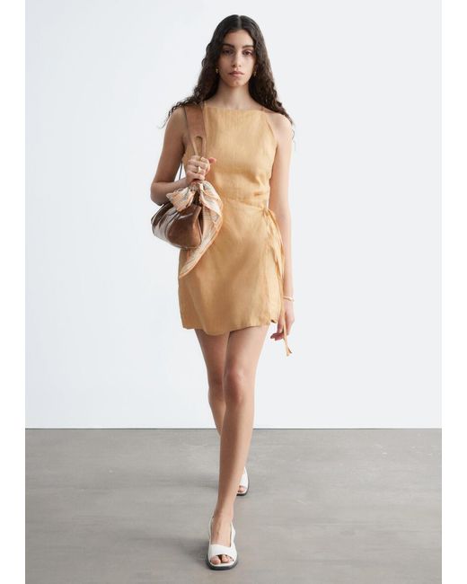 & Other Stories White Linen Mini Dress