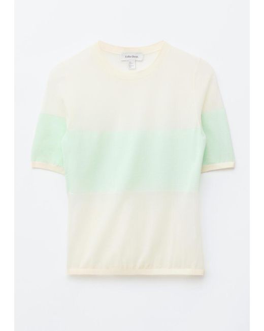 & Other Stories White Sheer Knitted T-Shirt