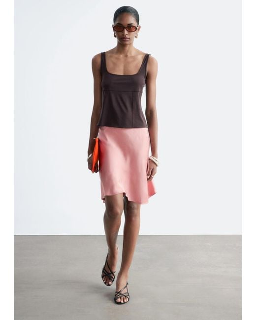 & Other Stories Red Square Neck Tank Top