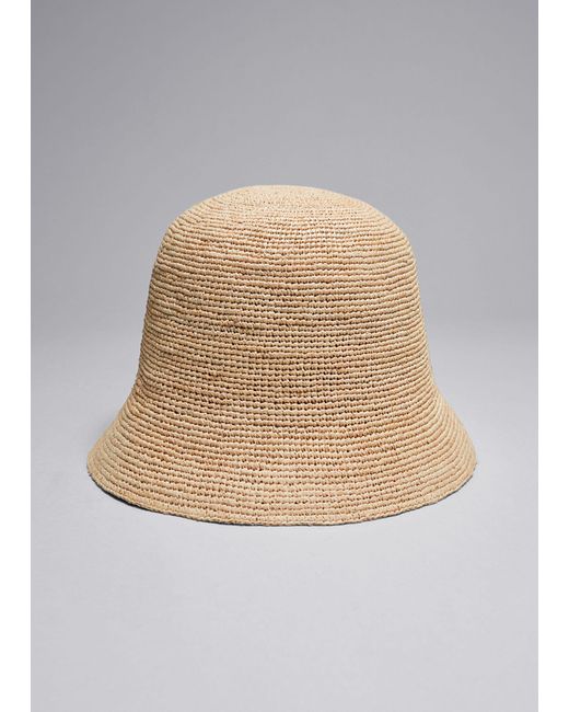 & Other Stories Natural Woven Raffia Bucket Hat