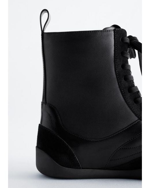 & Other Stories Black Lace-Up Ankle Boots