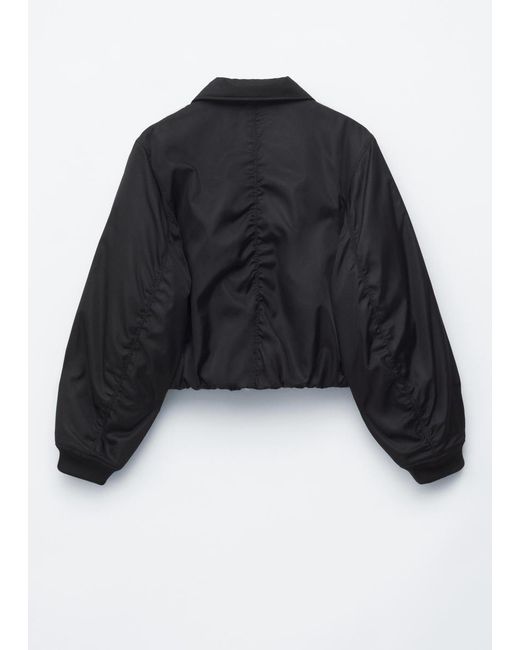 & Other Stories Black Cropped Bomber Jacket