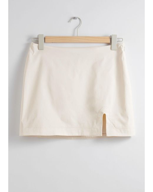 & Other Stories White Low-waist Mini Skirt