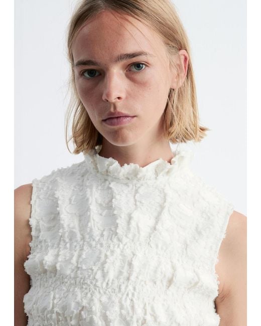 & Other Stories White Smock Mini Dress