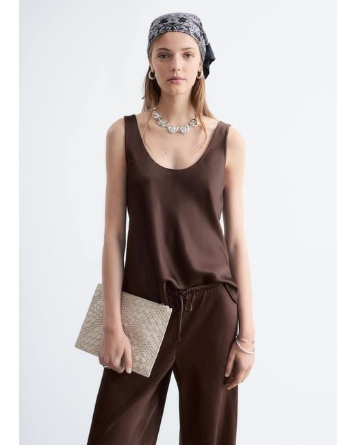 & Other Stories Brown Scoop Neck Tank Top