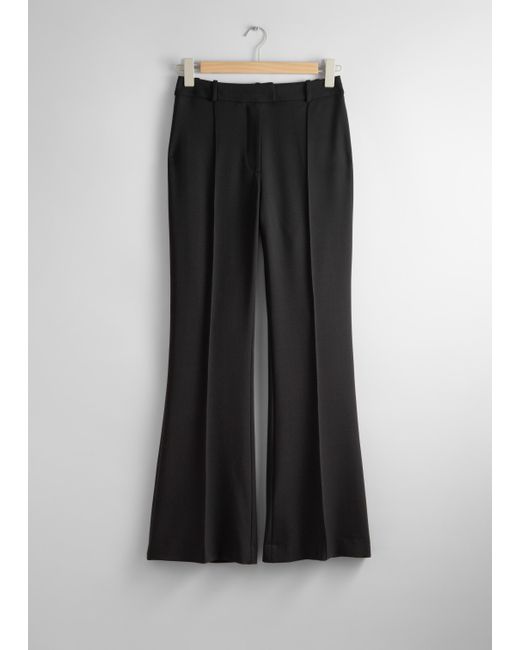 & Other Stories Black Tailored Bootcut Trousers
