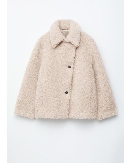 & Other Stories Natural Wool-Blend Faux-Fur Jacket