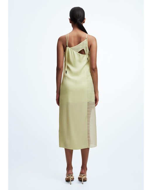 & Other Stories Green Asymmetric Slip Midi Dress