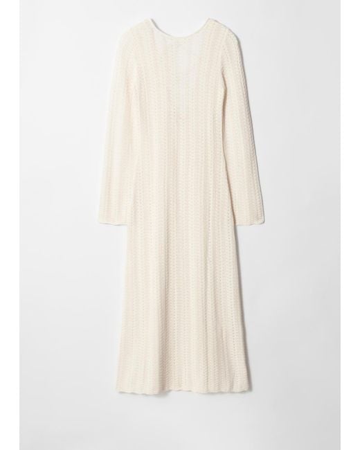 & Other Stories Natural Pointelle-Knit Midi Dress