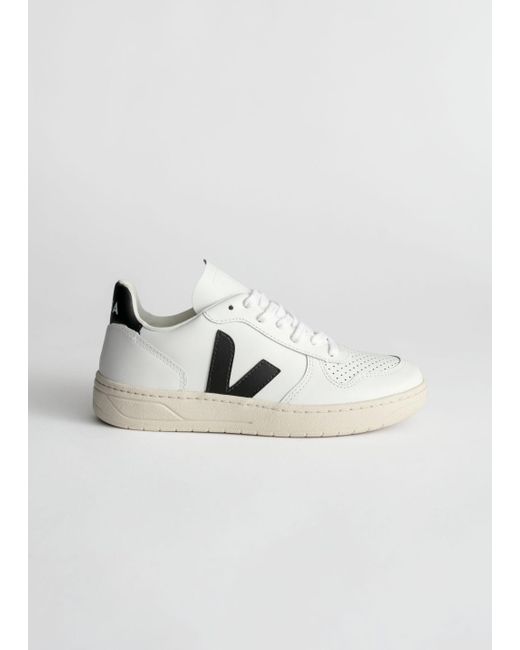 & Other Stories Leather Veja V-10 Sneakers in White - Lyst