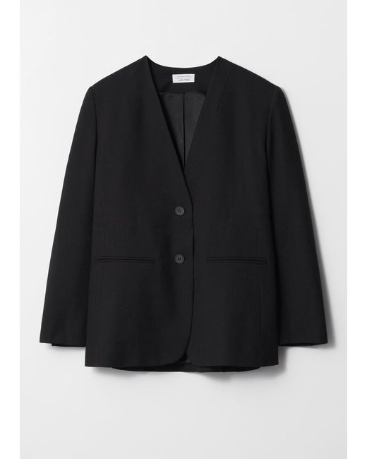 & Other Stories Black Kragenloser Blazer