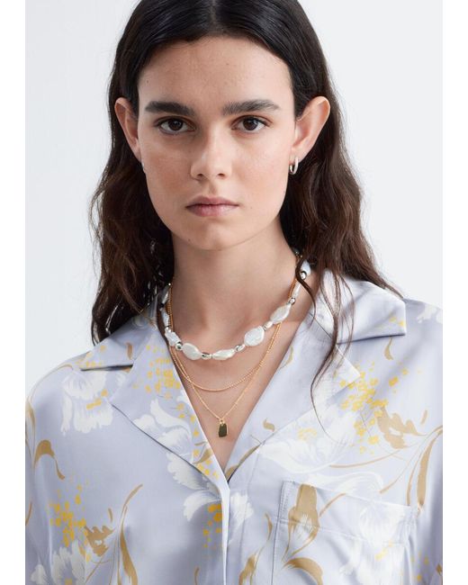 & Other Stories White Oversized Resort Shirt