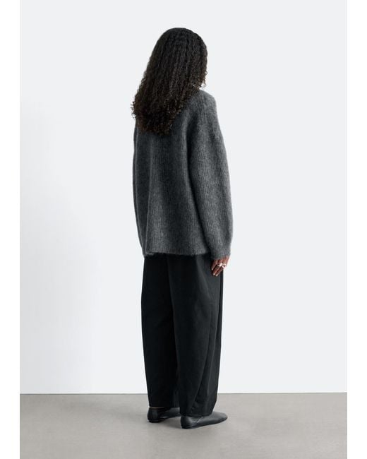 & Other Stories Black Oversized Mohair-Blend Cardigan