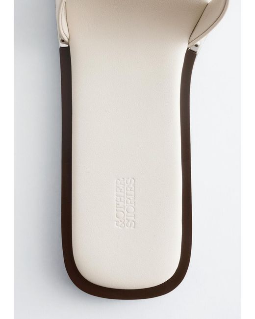 & Other Stories White Metal-Detail Leather Slides
