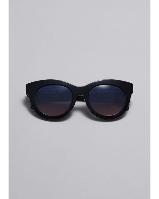 & Other Stories Blue Polarized Cat-eye Sunglasses