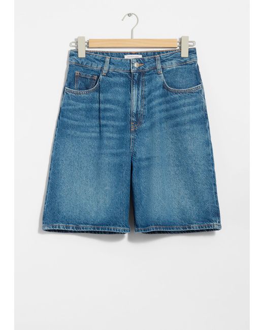& Other Stories Blue Relaxed Denim Shorts