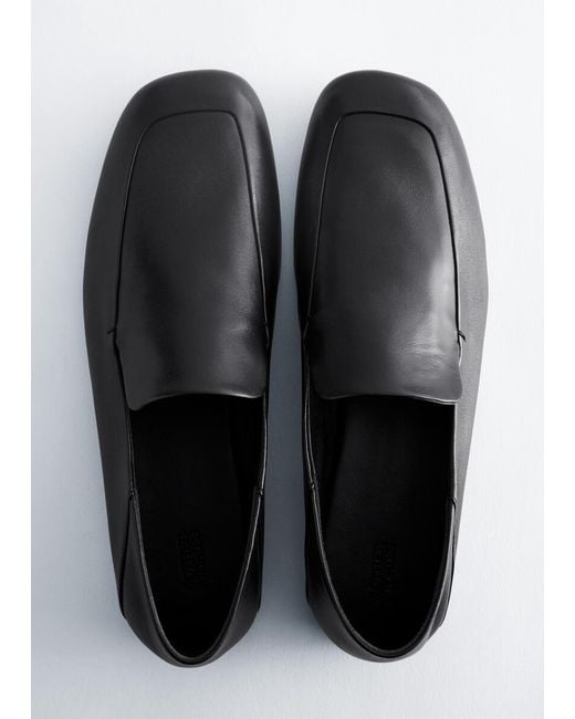 & Other Stories White Leather Loafers