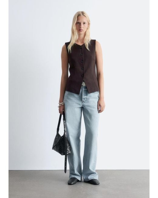 & Other Stories Brown Tailored Vest