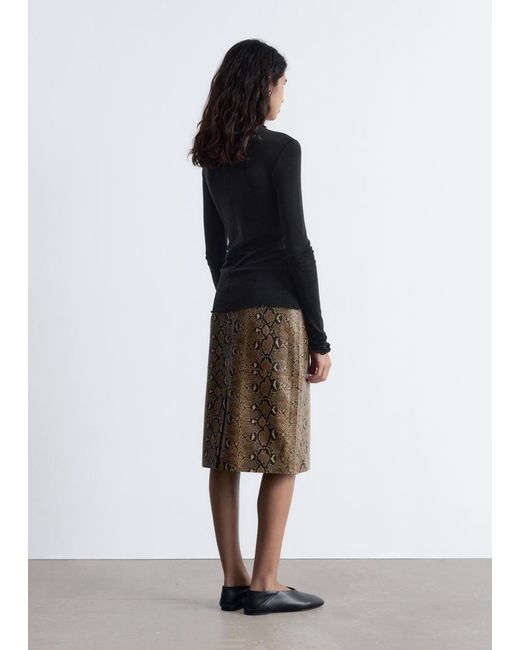 & Other Stories Black Long-Sleeve Wool Top