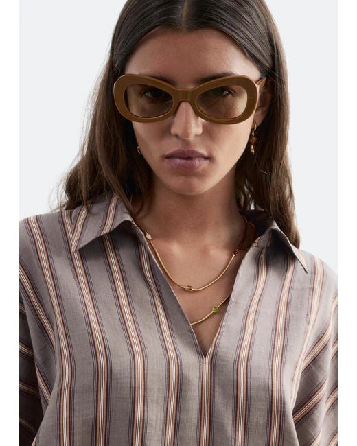 & Other Stories Brown Drawstring Cropped Top