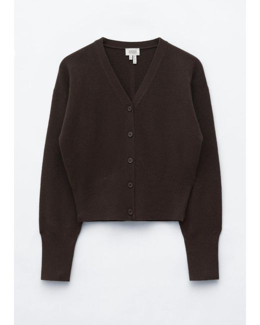& Other Stories Black Wool Corset Rib Cardigan