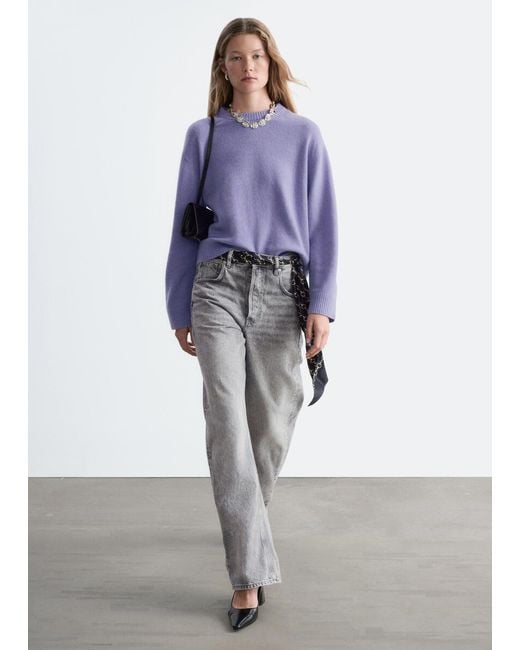 & Other Stories Blue Boxy Knit Jumper
