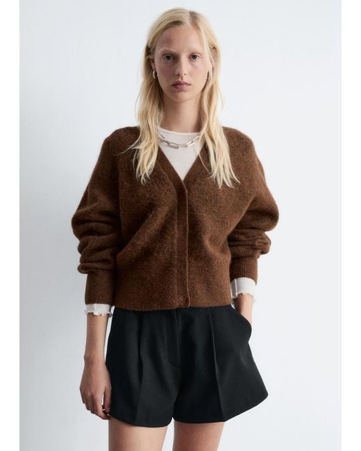 & Other Stories Brown Alpaca-Blend Cardigan