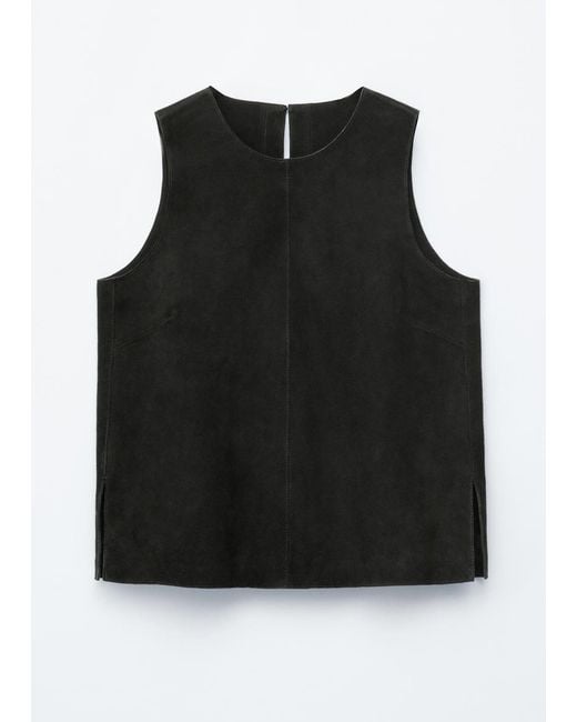 & Other Stories Black Oversized Suede Top