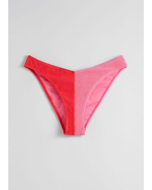 & Other Stories Pink Two-tone Bikini Briefs