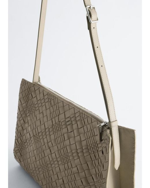 & Other Stories Natural Braided Leather Crossbody Bag