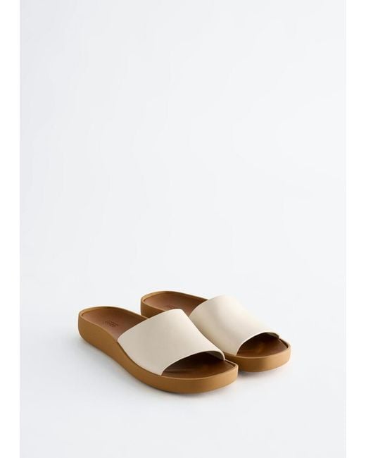 & Other Stories White Slip-On Leather Sandals