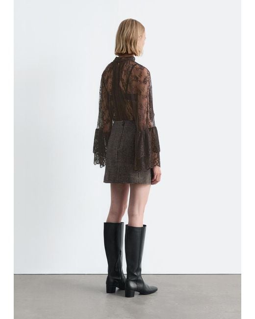 & Other Stories Black Flap-Pocket Mini Skirt