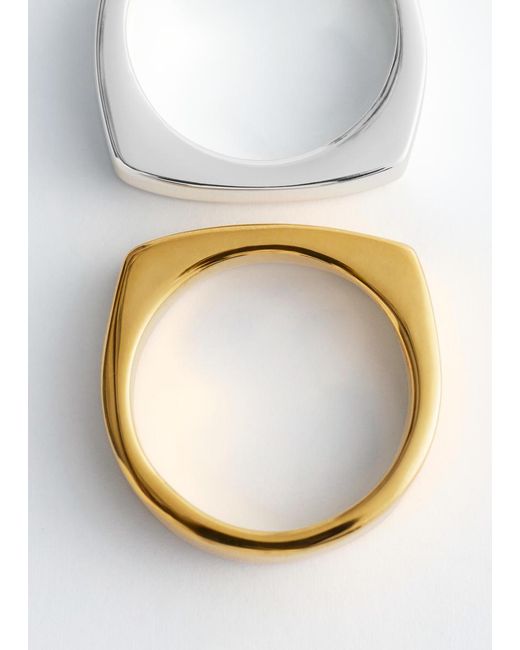 & Other Stories White 2-Pack Ring Set