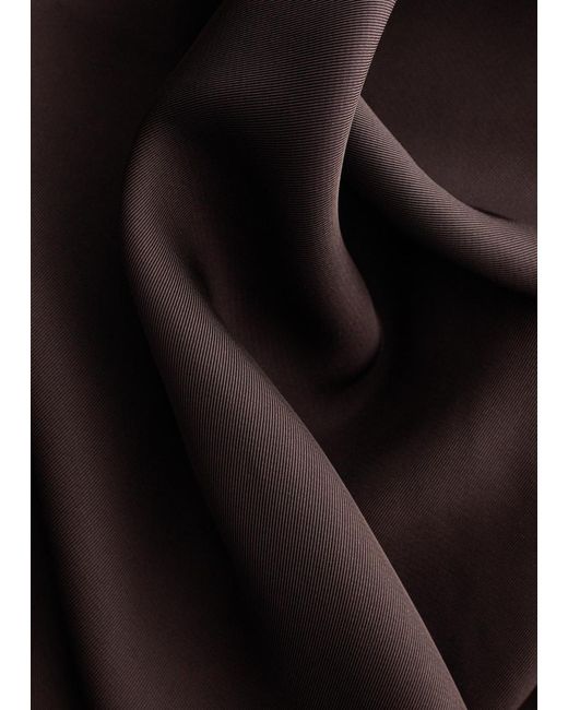 & Other Stories Brown Scarf-Neck Midi Dress