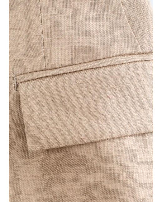 & Other Stories Natural Tapered Linen Blazer