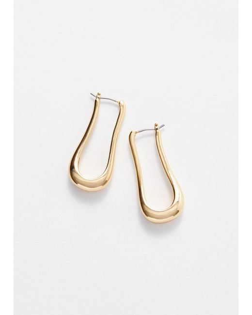 & Other Stories Natural Elongated Bell Hoop Earrings