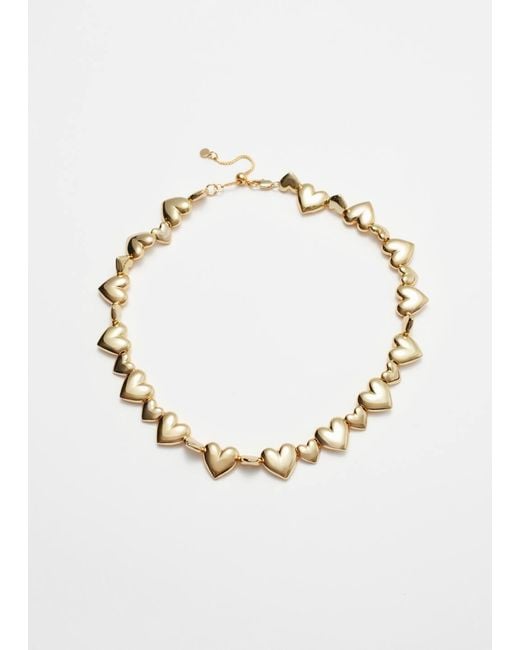 & Other Stories Metallic Short Heart Necklace
