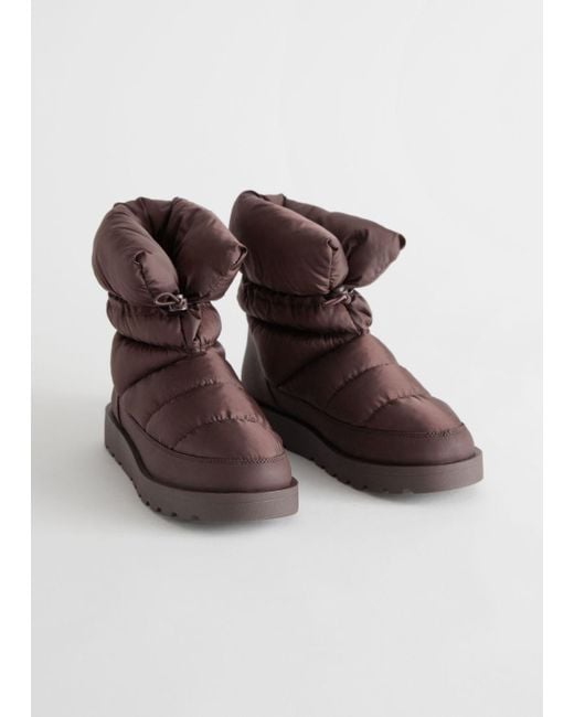 & Other Stories Padded Winter Boots in Brown | Lyst