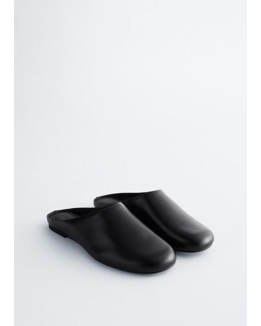 & Other Stories Black Leather Slip‑On Mules