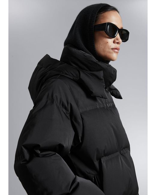 & Other Stories Black Padded Down Jacket