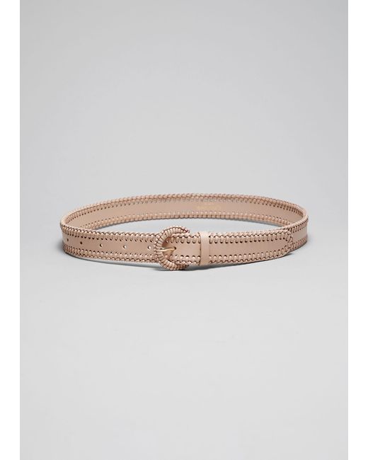 & Other Stories Gray Braided Leather Belt