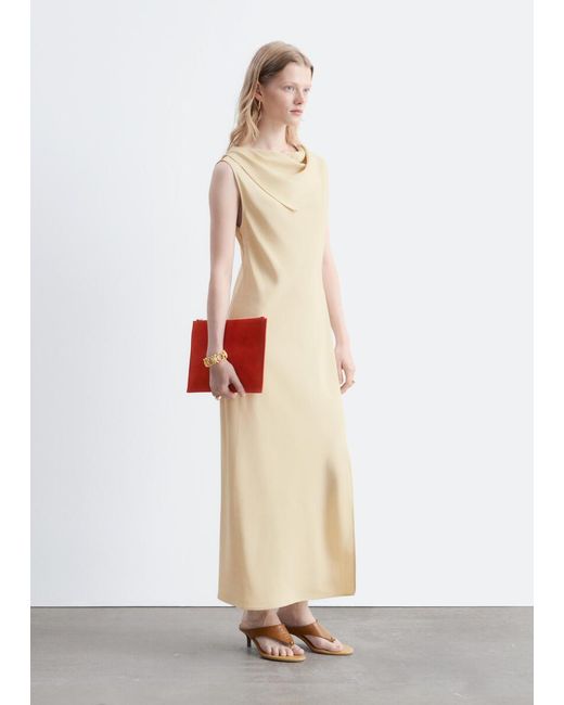 & Other Stories White Scarf-Detail Midi Dress