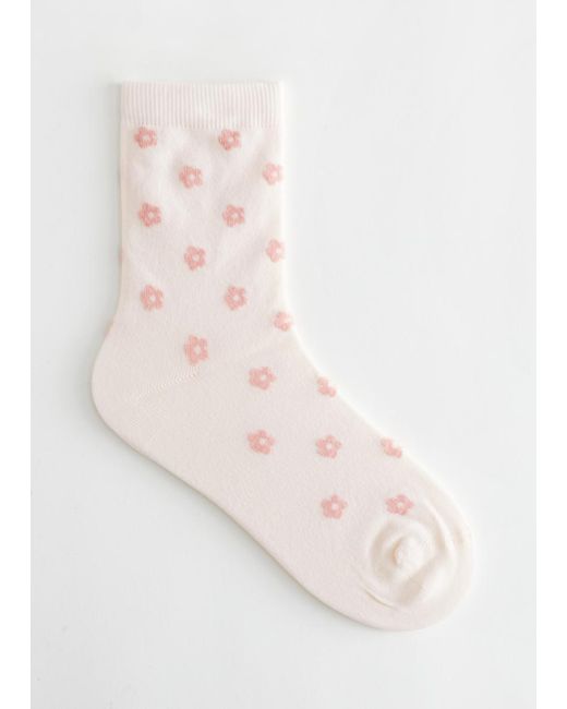 & Other Stories White Floral Socks