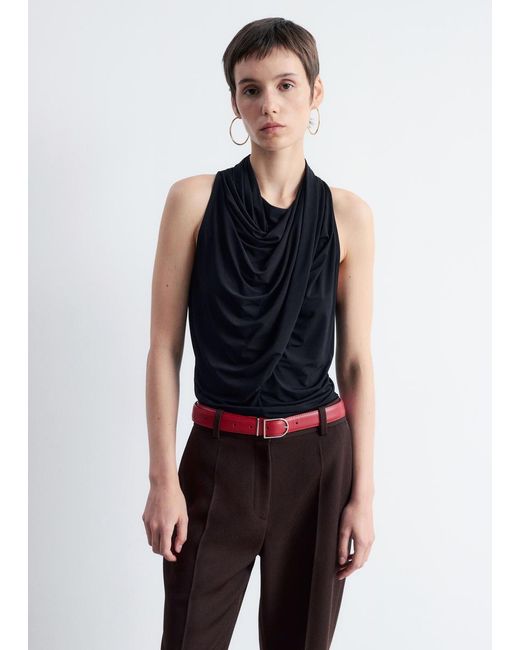 & Other Stories Black Draped Top