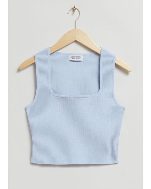 & Other Stories Blue Cropped Top