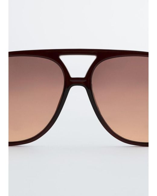 & Other Stories Brown Oversized Aviator Sunglasses