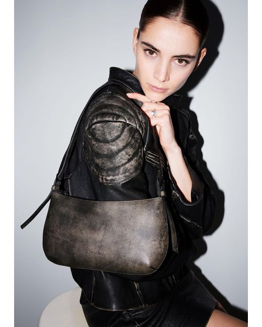 & Other Stories Black Glossed-leather Shoulder Bag