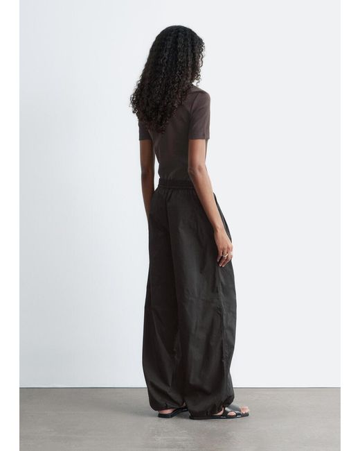 & Other Stories Gray Nylon Parachute Trousers