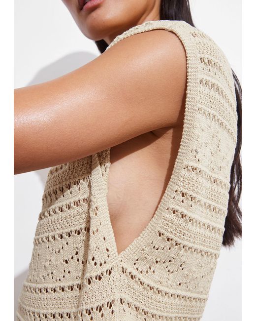 & Other Stories Natural Crocheted Mini Dress