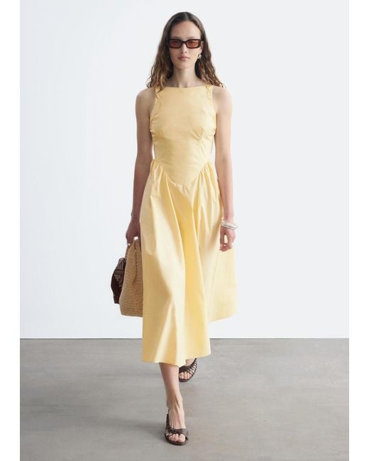& Other Stories White Tie-Back Midi Dress